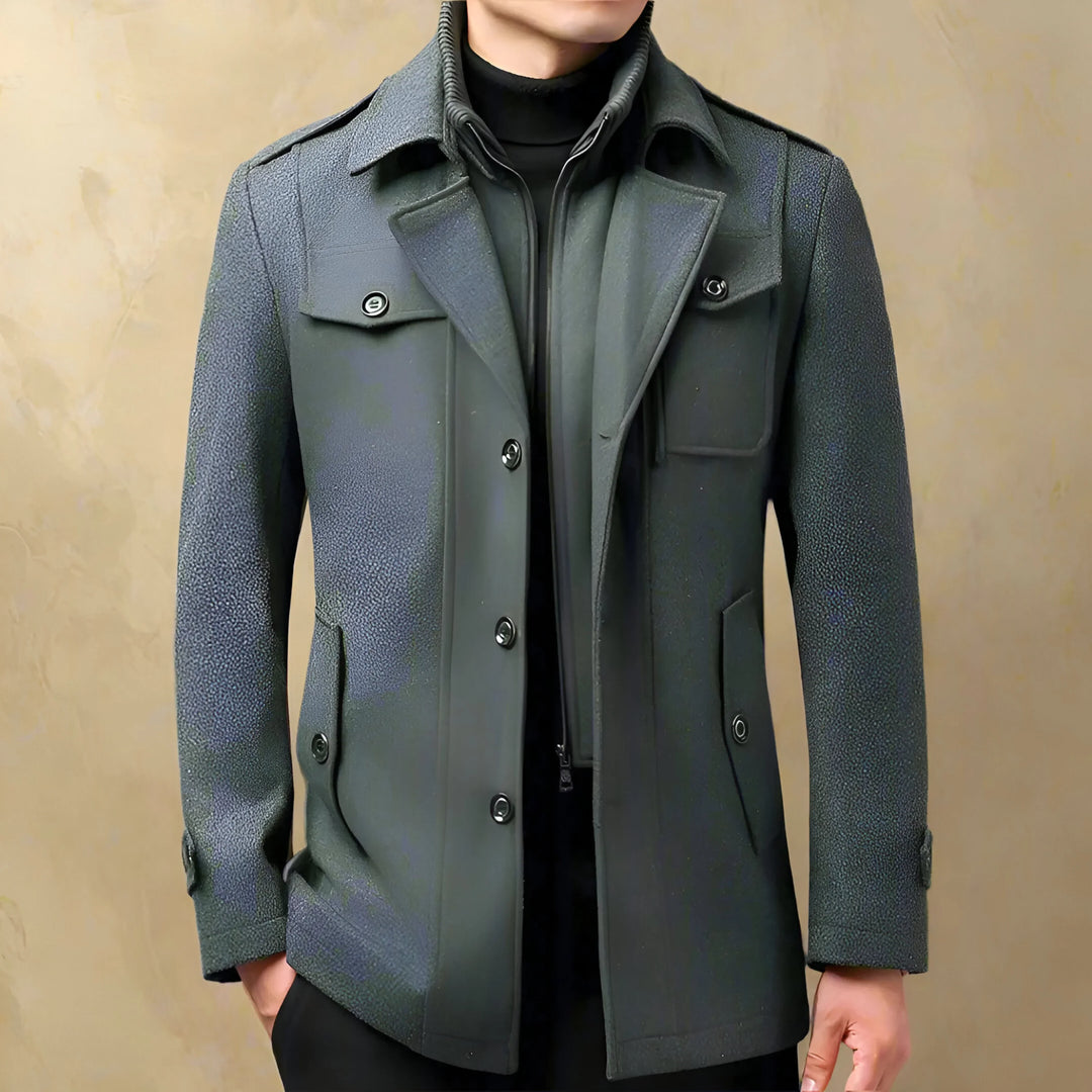 Victor | Double Collar Wool Coat