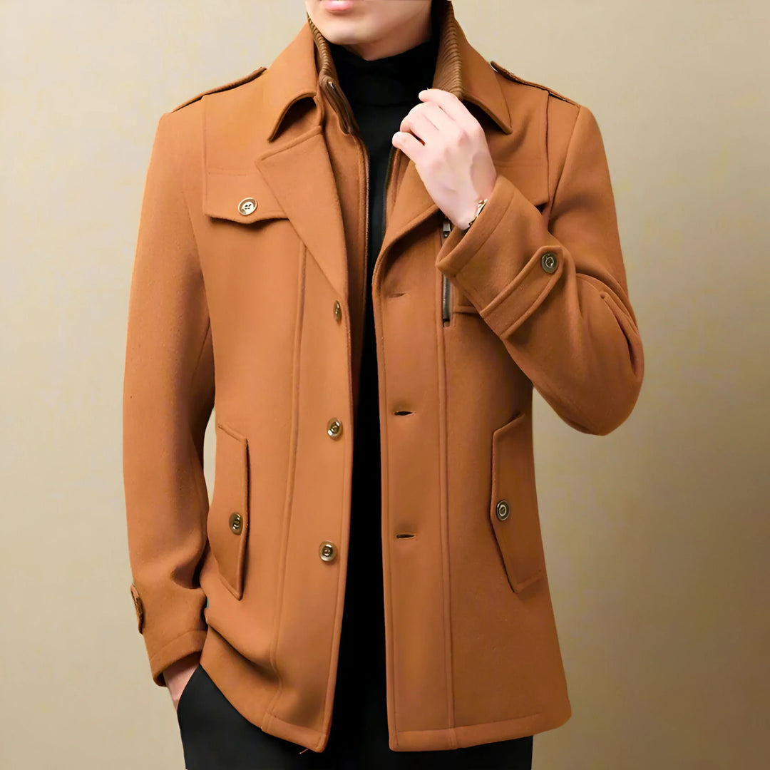 Victor | Double Collar Wool Coat
