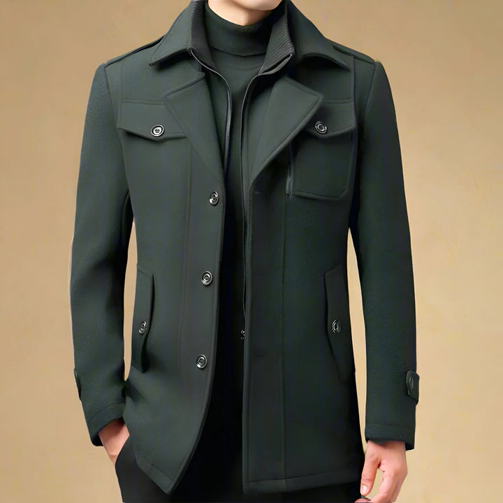 Victor | Double Collar Wool Coat