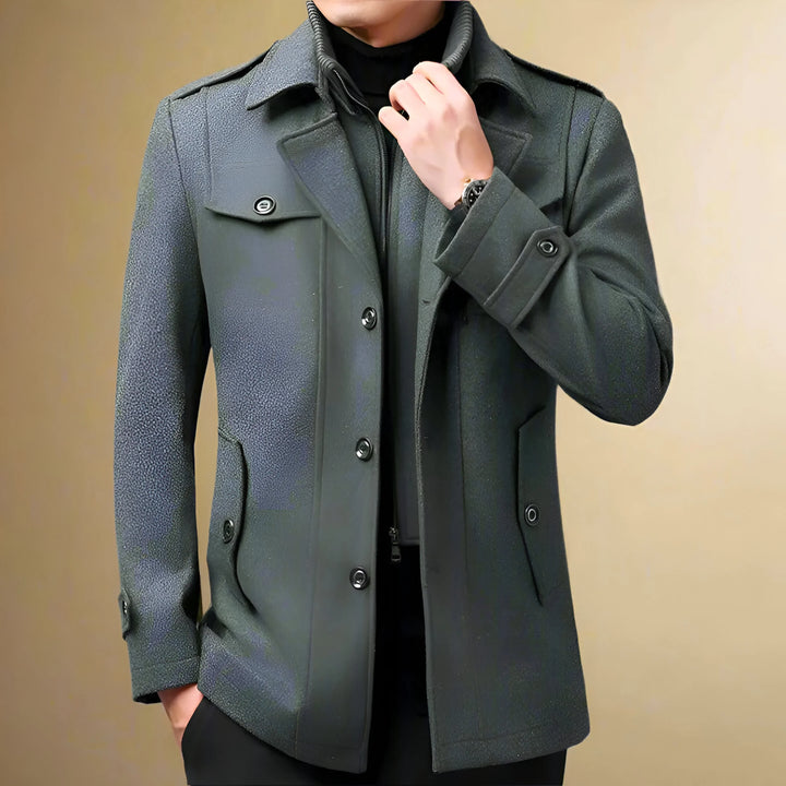 Victor | Double Collar Wool Coat
