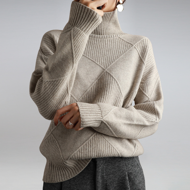 Véronique | Diamond Knit Luxe Turtleneck