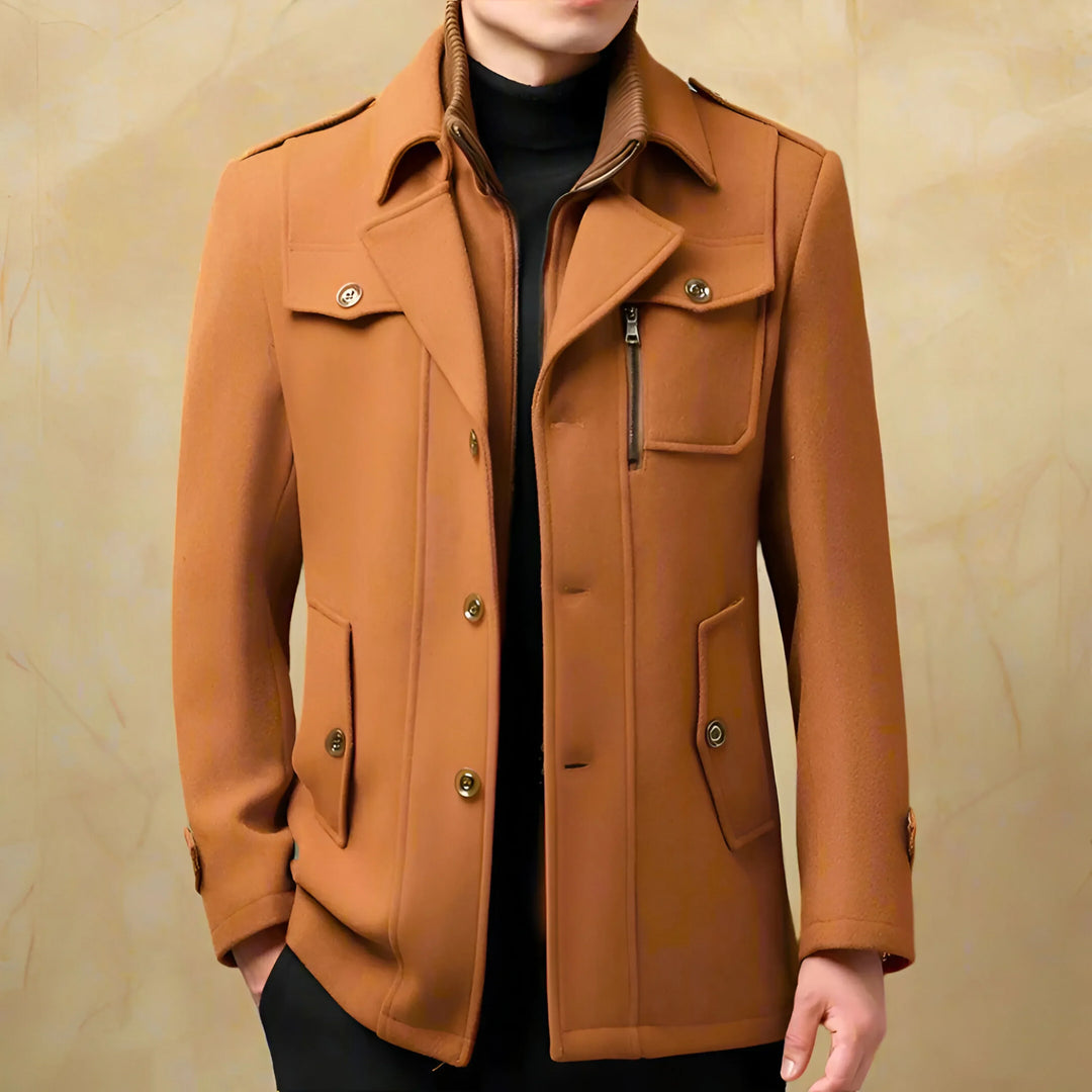 Victor | Double Collar Wool Coat