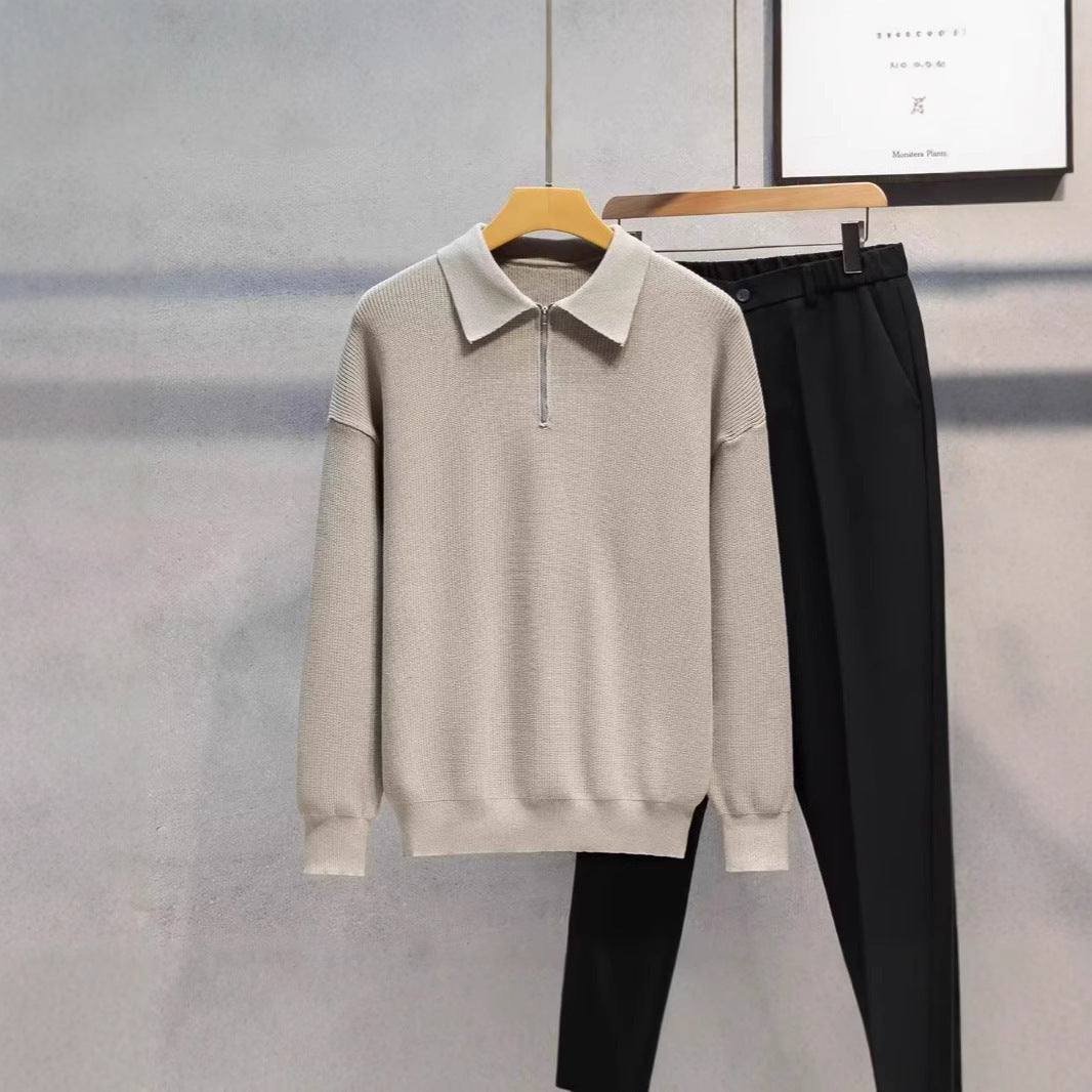 Eliot | Luxe Polo Knit met Ritskraag