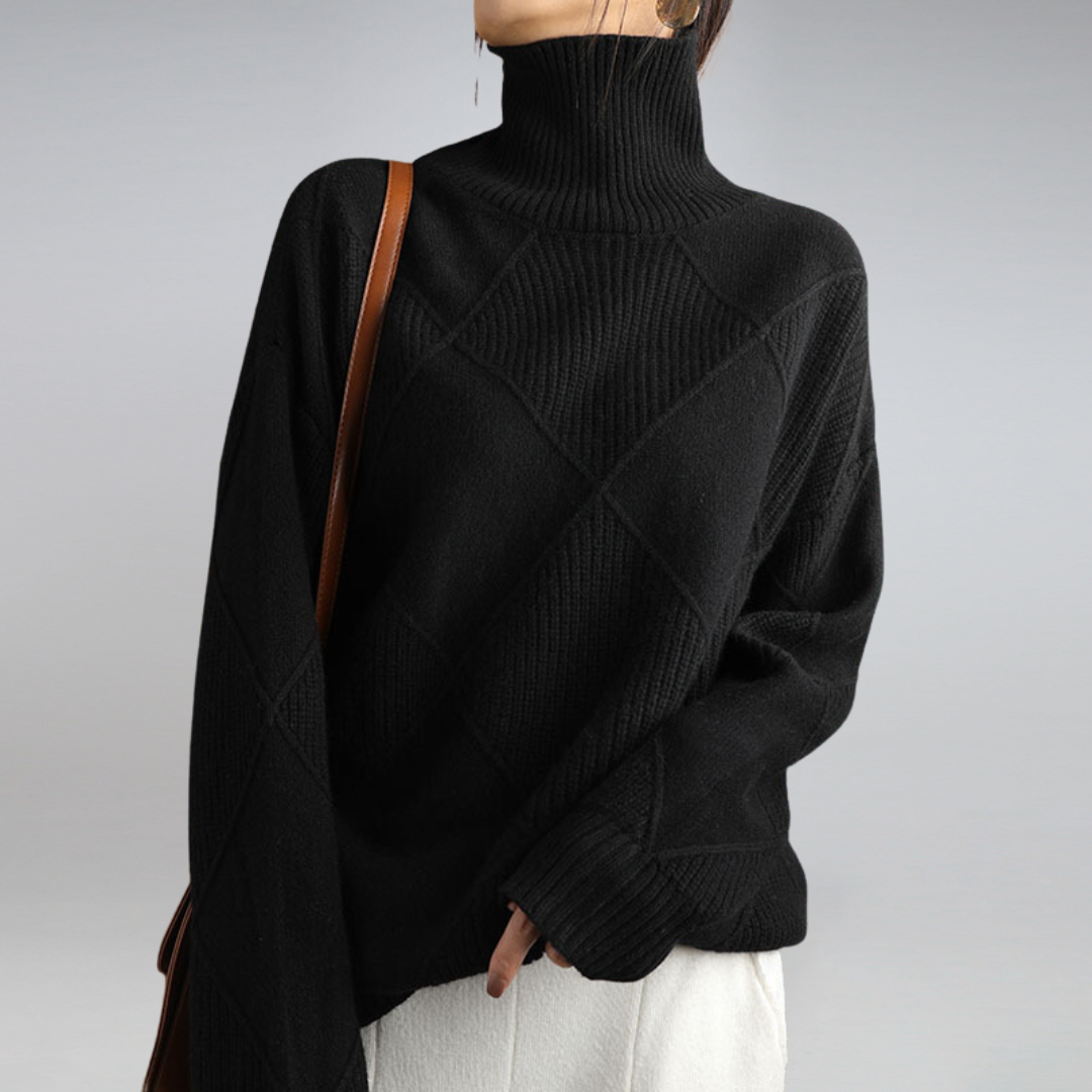 Véronique | Diamond Knit Luxe Turtleneck