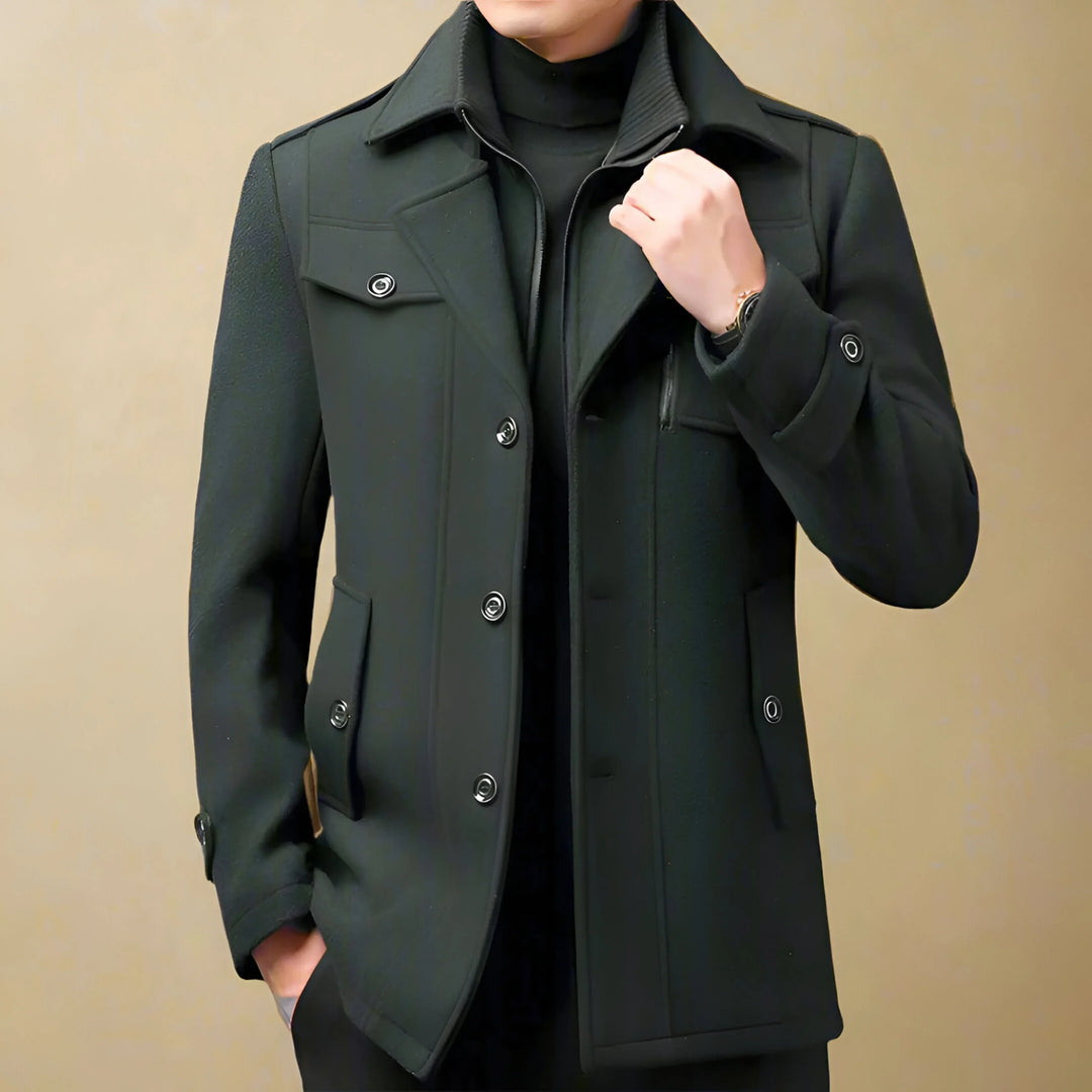 Victor | Double Collar Wool Coat