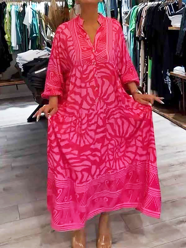 Mira | Zomers Gedrukte Jurk met V-Hals