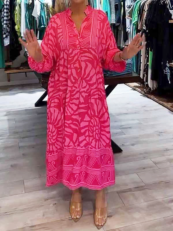 Mira | Zomers Gedrukte Jurk met V-Hals