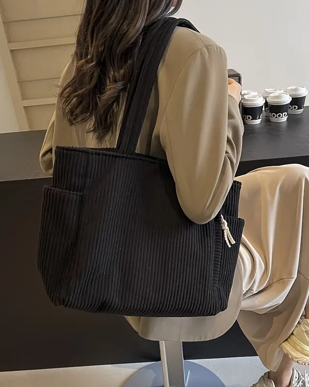 Mira | Geribbelde Shopper