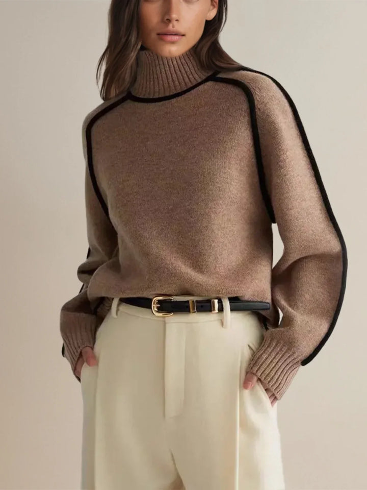 Évy | Luxe Contrast Turtleneck Trui