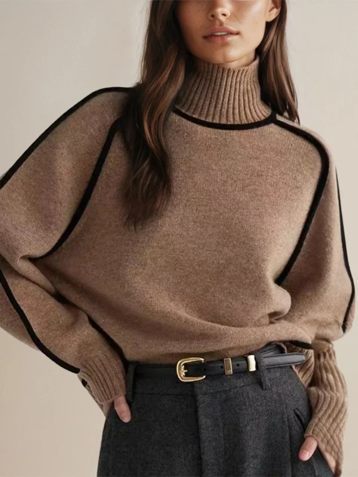 Évy | Luxe Contrast Turtleneck Trui