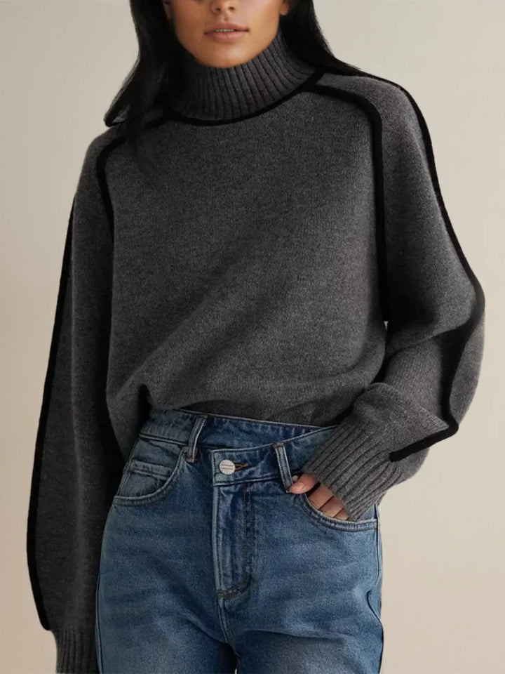 Évy | Luxe Contrast Turtleneck Trui