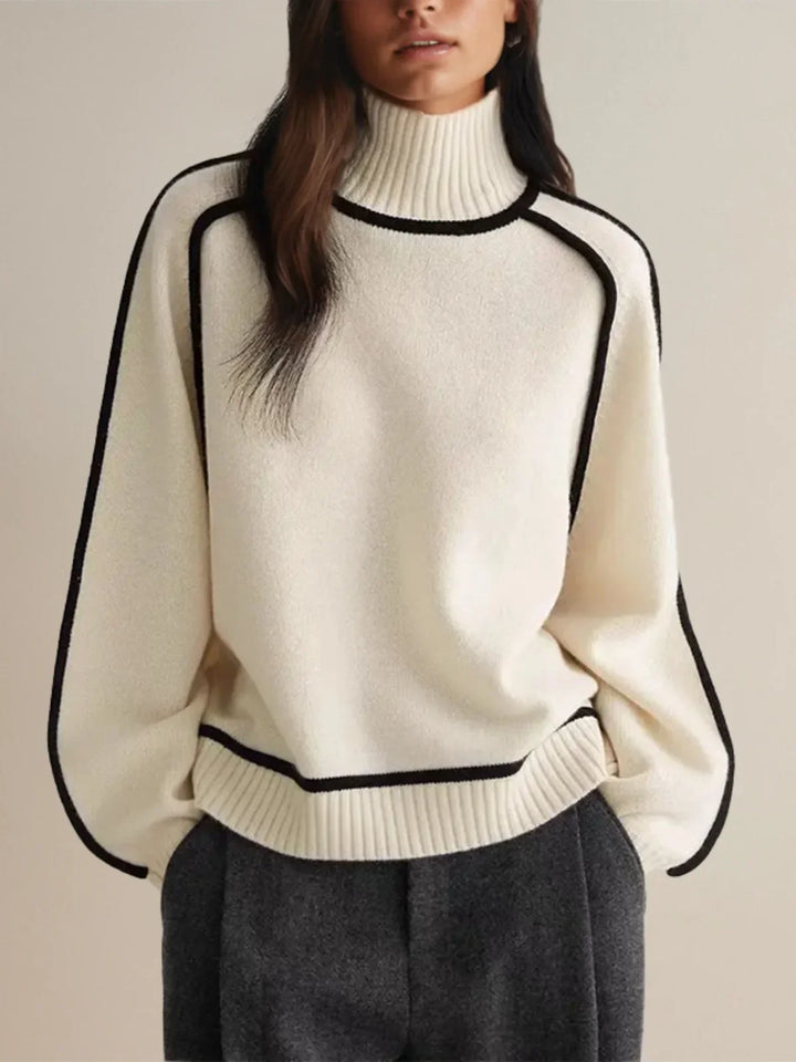 Évy | Luxe Contrast Turtleneck Trui