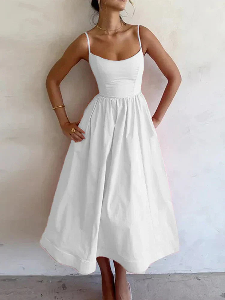 Valentina | Sweetheart Cotton Midi Dress