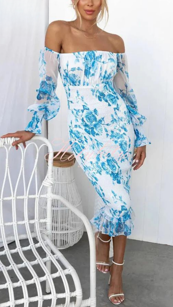 Élodie | Luxe Bloemen Midi Jurk