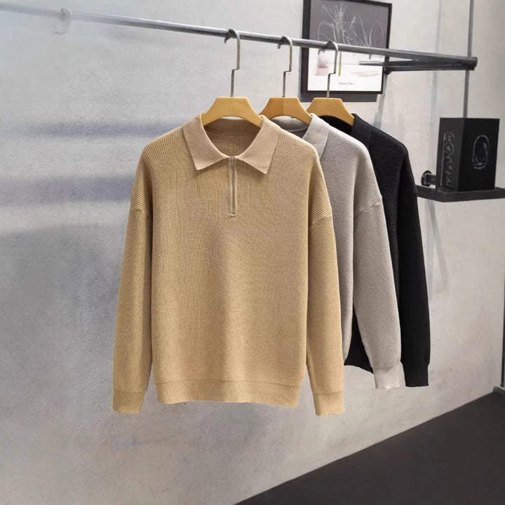 Eliot | Luxe Polo Knit met Ritskraag