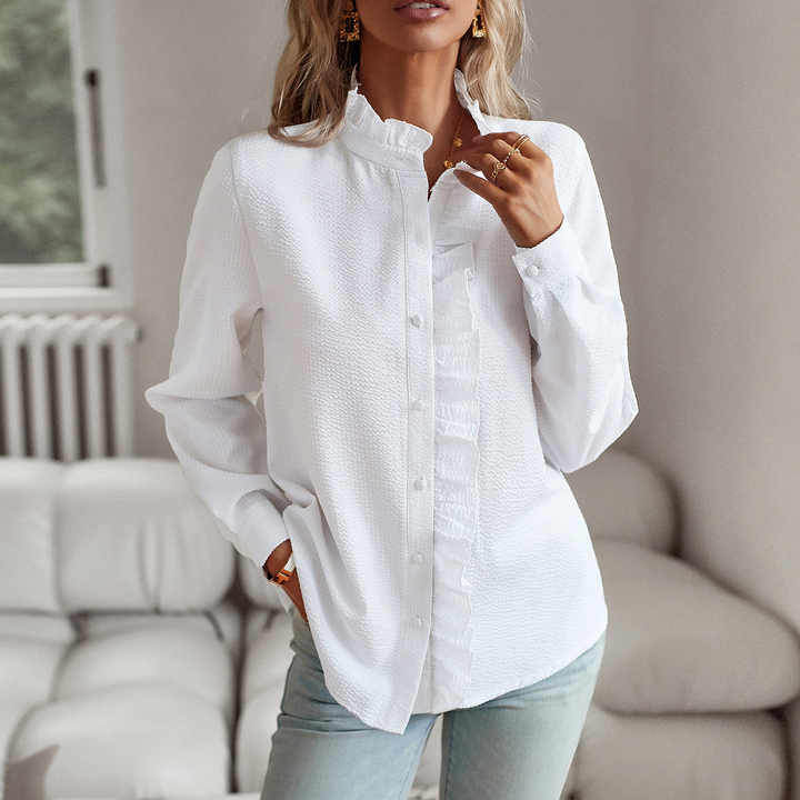 Léna | Elegante V-hals Blouse voor Comfort & Klasse